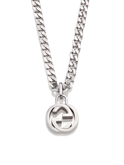 gucci silver necklace|gucci silver necklace men.